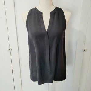 Joie Solid Black Silk V-Neck Sleeveless Blouse Tank Top X